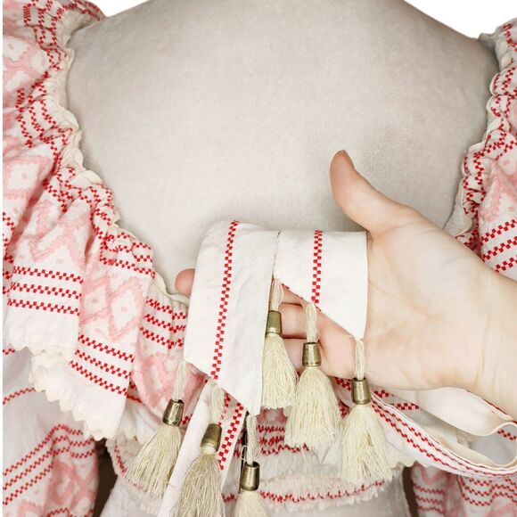 NWT Raissa Embroidered Ruffle Puff Sleeve Crop Top $275 Large - Picture 6 of 8